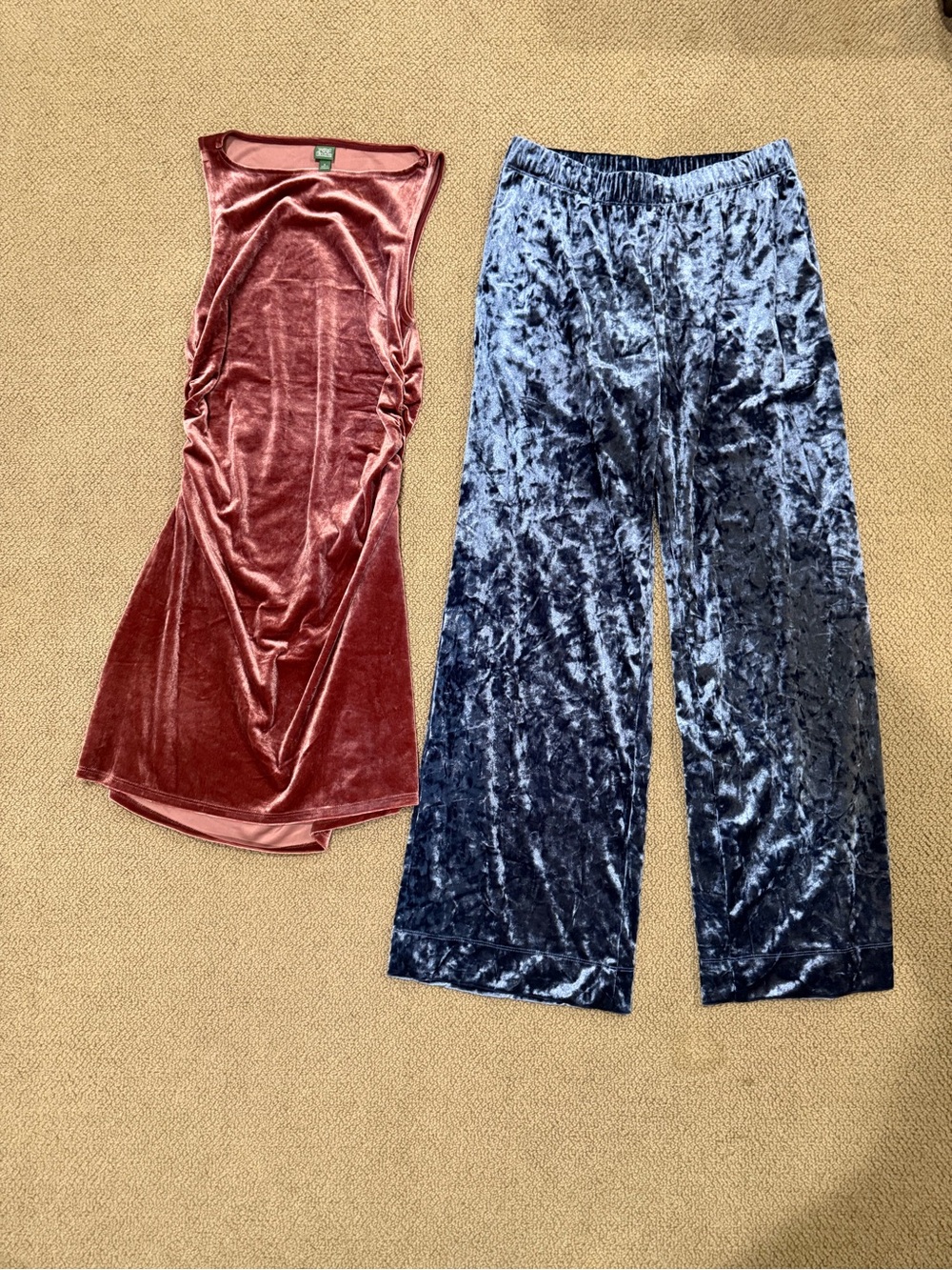 wild fable Velvet Midi Dress in Roseberry